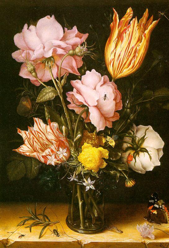 Berghe, Christoffel van den Bouquet of Flowers on a Stone Ledge oil painting picture